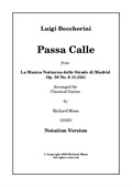 Passa Calle from La Musica Notturna delle Strade di Madrid (notation version)