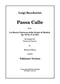 Passa Calle from La Musica Notturna delle Strade di Madrid (tablature version)